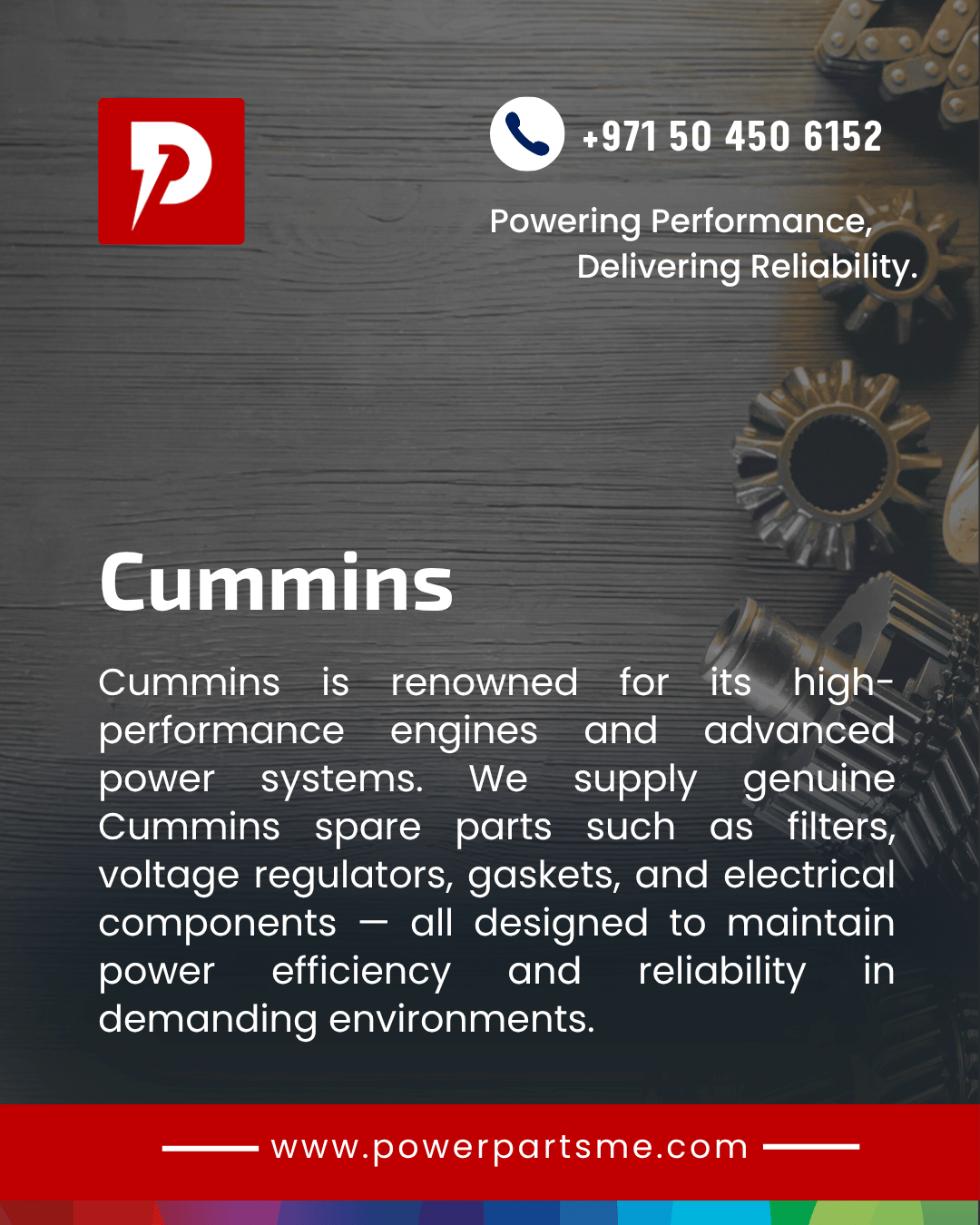 Cummins generator spare parts supplier in UAE – PowerParts LLC