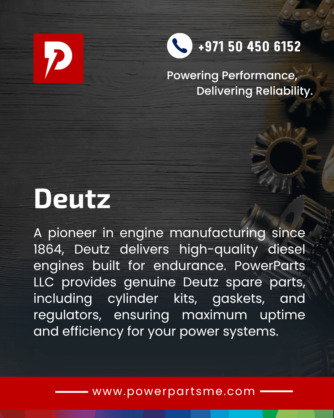 Deutz generator spare parts supplier in UAE – PowerParts LLC